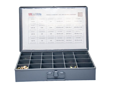 1250-Piece Grade 8 Coarse Thread Hardware Kit - Hex Bolt, Nut & Washer Assortment (SAE Sizes) - Heavy-Duty Fastener Set"