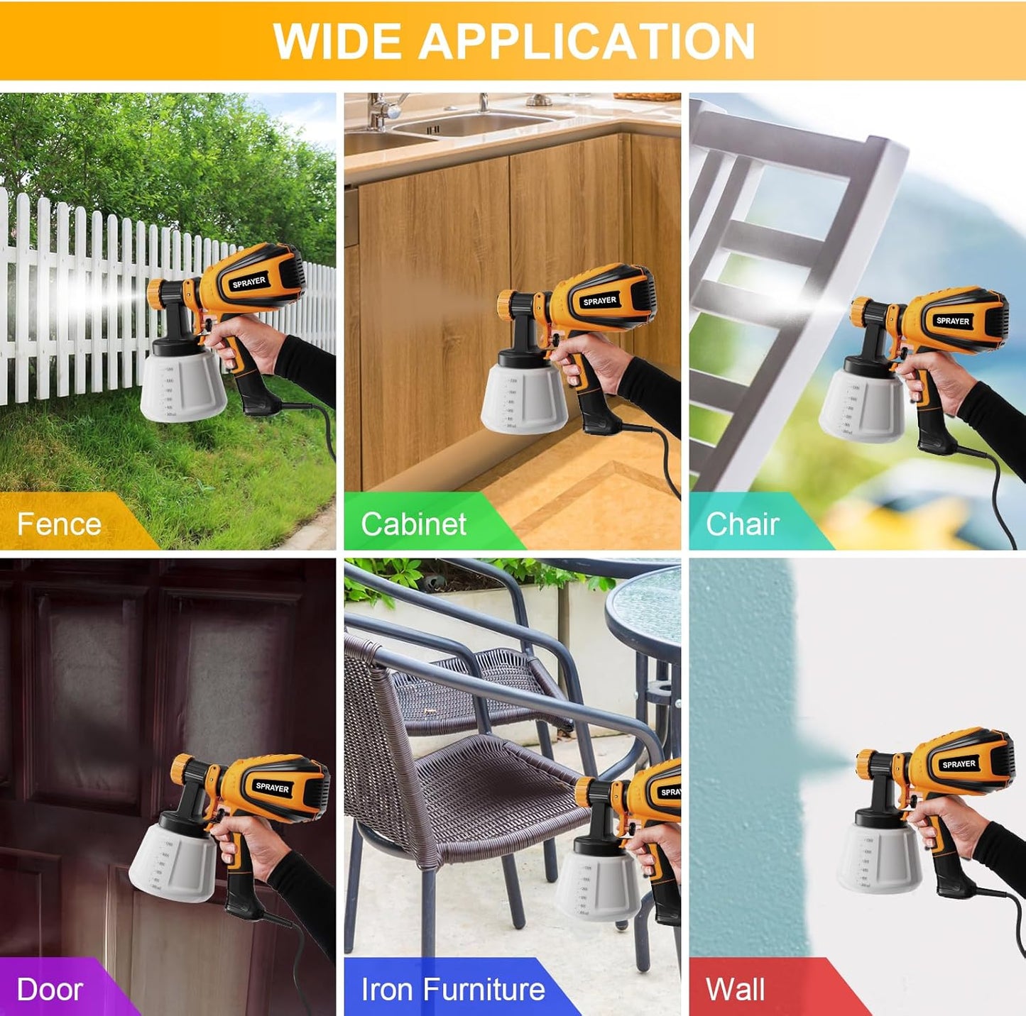 700W HVLP Paint Spray Gun Pro Kit: 4 Nozzles, 3 Patterns + Cleaning & Blowing System – Transform Furniture, Walls, Fences & More!
